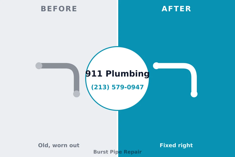 Before and after: plumbing repair East Orange, NJ
